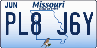 MO license plate PL8J6Y