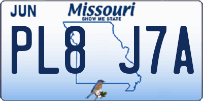 MO license plate PL8J7A