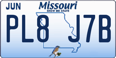 MO license plate PL8J7B