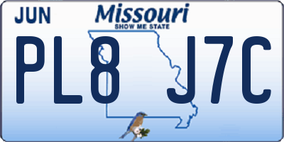 MO license plate PL8J7C