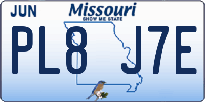 MO license plate PL8J7E