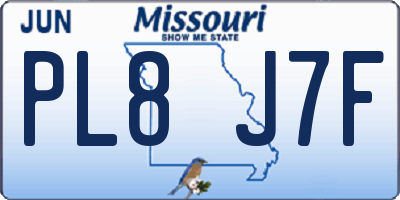 MO license plate PL8J7F