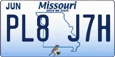 MO license plate PL8J7H