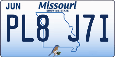 MO license plate PL8J7I
