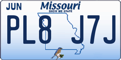 MO license plate PL8J7J