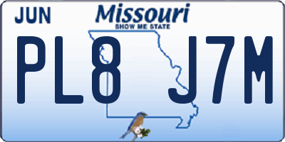 MO license plate PL8J7M