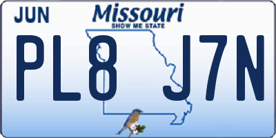 MO license plate PL8J7N