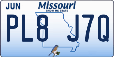 MO license plate PL8J7Q