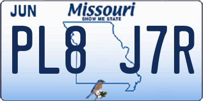 MO license plate PL8J7R