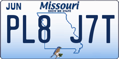 MO license plate PL8J7T