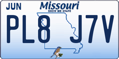 MO license plate PL8J7V