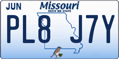 MO license plate PL8J7Y