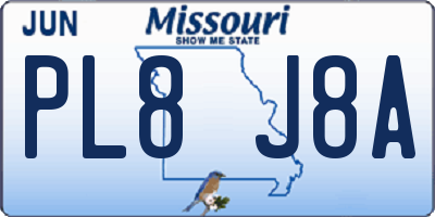 MO license plate PL8J8A