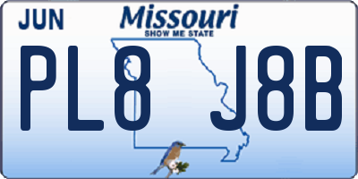 MO license plate PL8J8B
