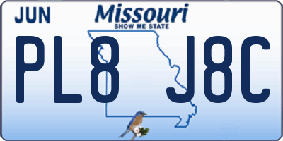 MO license plate PL8J8C