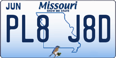 MO license plate PL8J8D
