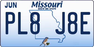 MO license plate PL8J8E