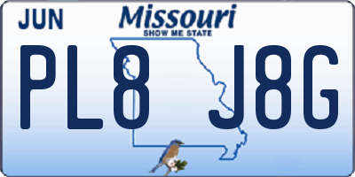 MO license plate PL8J8G