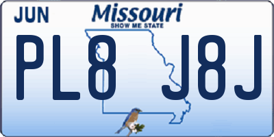 MO license plate PL8J8J