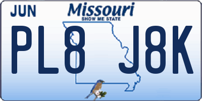 MO license plate PL8J8K