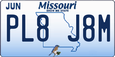 MO license plate PL8J8M
