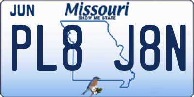 MO license plate PL8J8N
