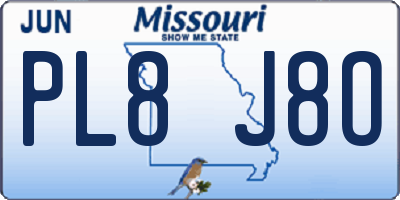 MO license plate PL8J8O