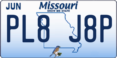 MO license plate PL8J8P