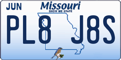 MO license plate PL8J8S