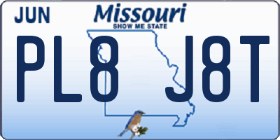 MO license plate PL8J8T
