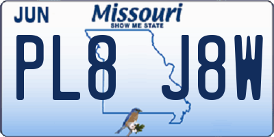 MO license plate PL8J8W