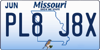 MO license plate PL8J8X