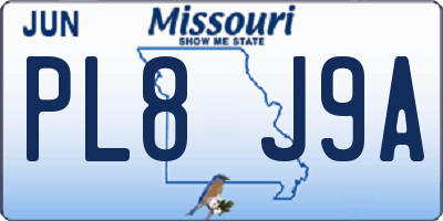 MO license plate PL8J9A