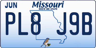 MO license plate PL8J9B