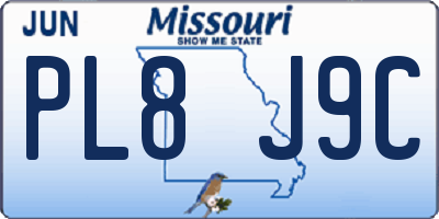 MO license plate PL8J9C