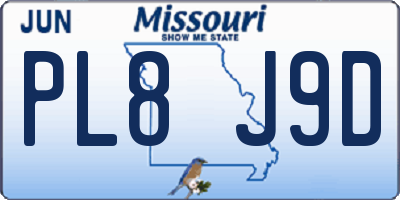 MO license plate PL8J9D