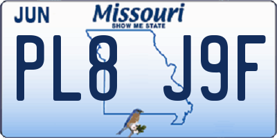 MO license plate PL8J9F