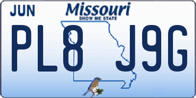 MO license plate PL8J9G