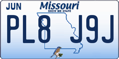 MO license plate PL8J9J
