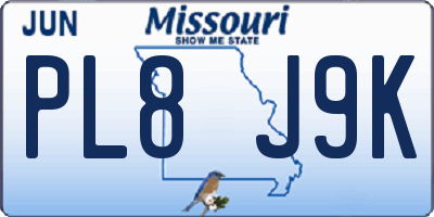 MO license plate PL8J9K