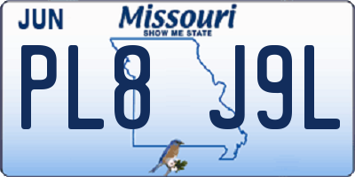 MO license plate PL8J9L