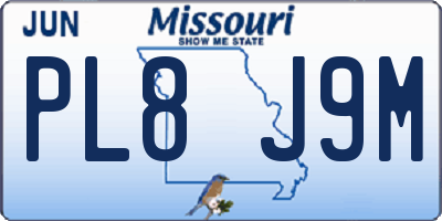 MO license plate PL8J9M