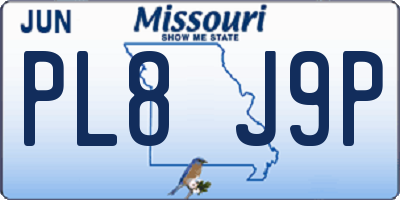 MO license plate PL8J9P