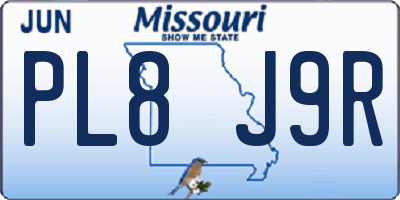 MO license plate PL8J9R