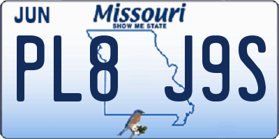 MO license plate PL8J9S