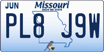 MO license plate PL8J9W