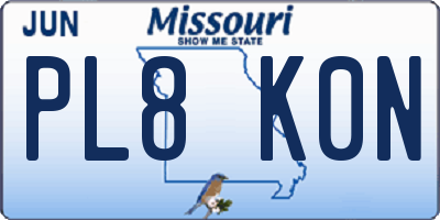 MO license plate PL8K0N
