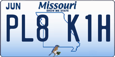 MO license plate PL8K1H