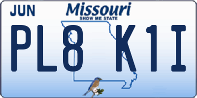 MO license plate PL8K1I