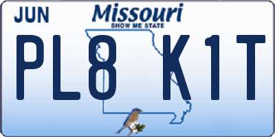MO license plate PL8K1T